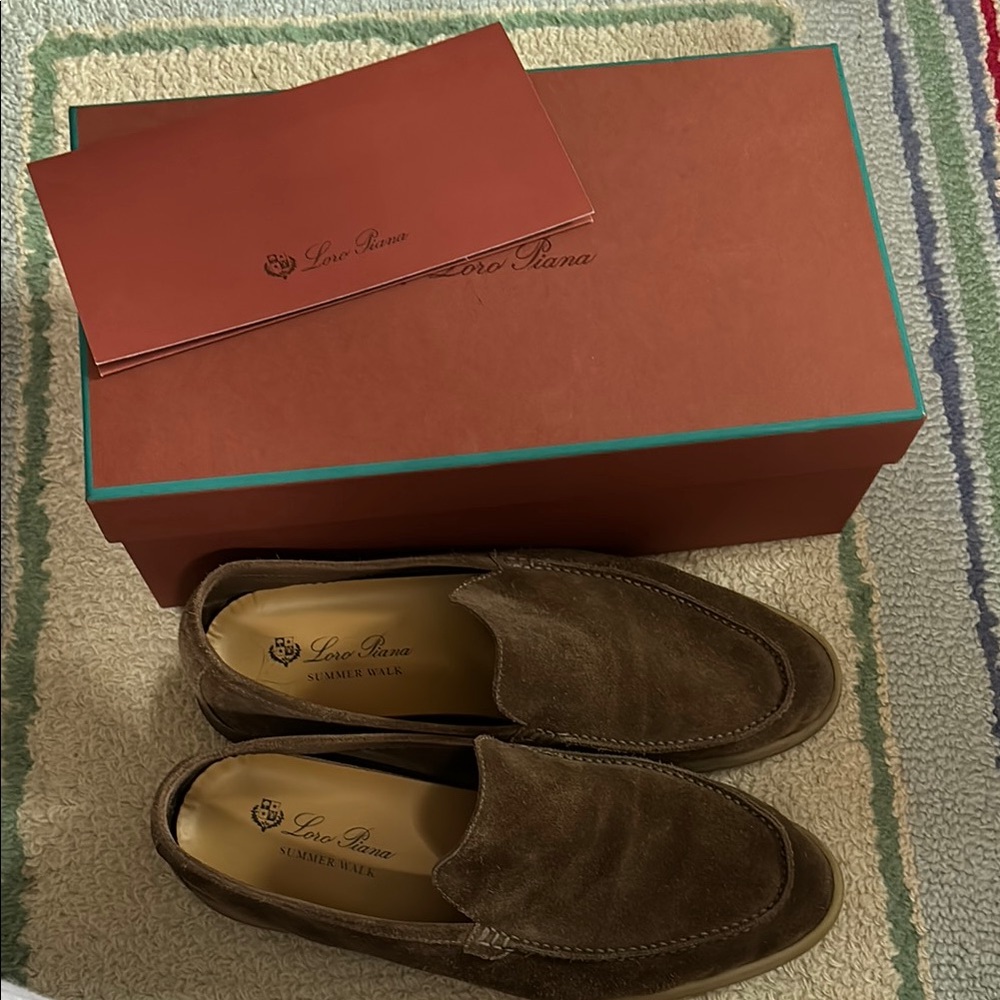 Loro Piana Men's Brown Suede Loafers